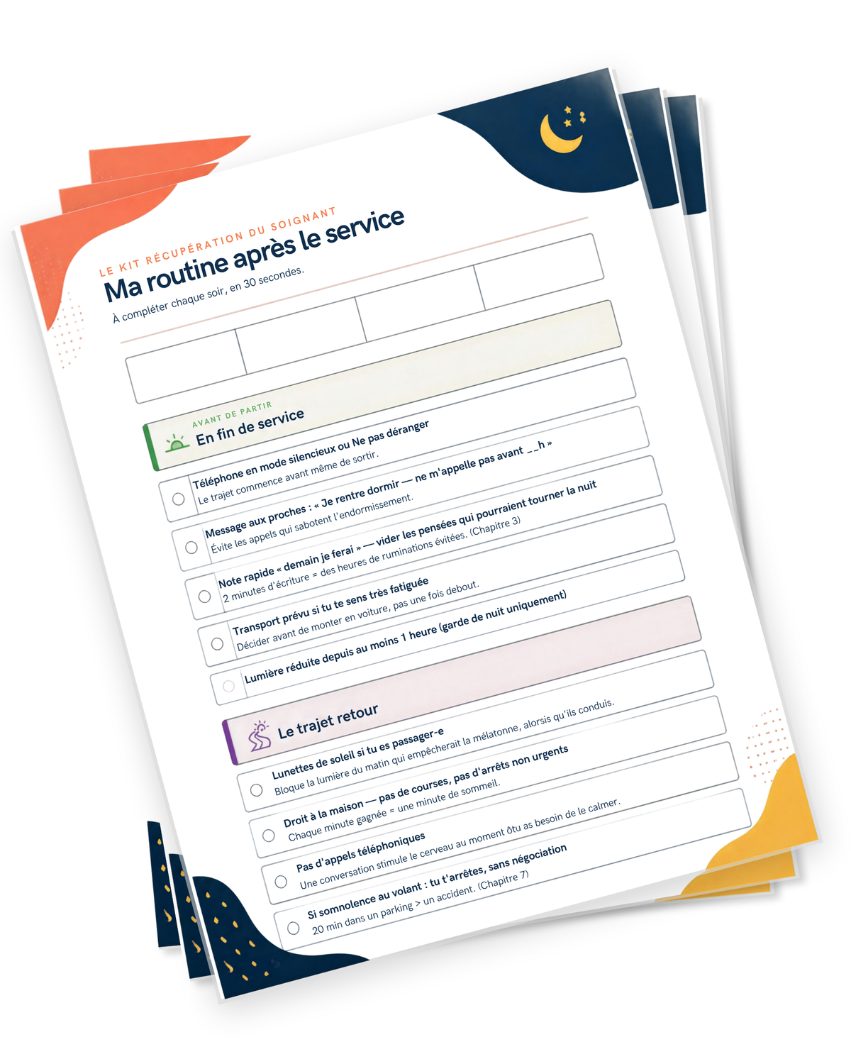 La checklist de fin de service